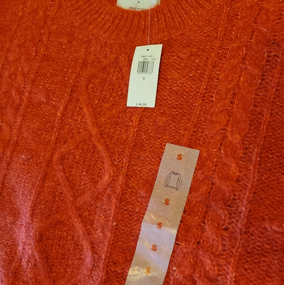 Old Navy Sweater rust orange NWT Cable Knit - Picture 2 of 3